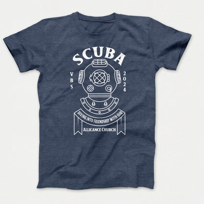 Scuba VBS Shirts - Diving Helmet - Youth T-shirts Heather Navy - Polkabean
