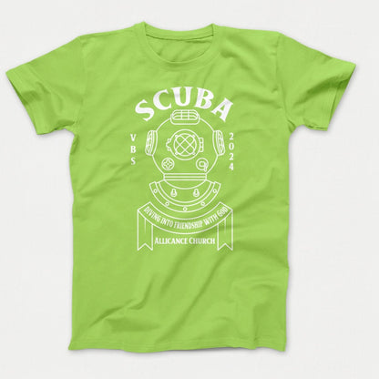 Scuba VBS Shirts - Diving Helmet - Youth T-shirts Lime - Polkabean