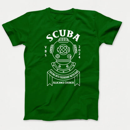 Scuba VBS Shirts - Diving Helmet - Youth T-shirts Dark Green - Polkabean