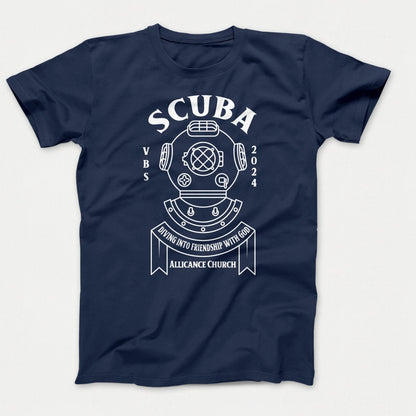 Scuba VBS Shirts - Diving Helmet - Youth T-shirts Navy - Polkabean