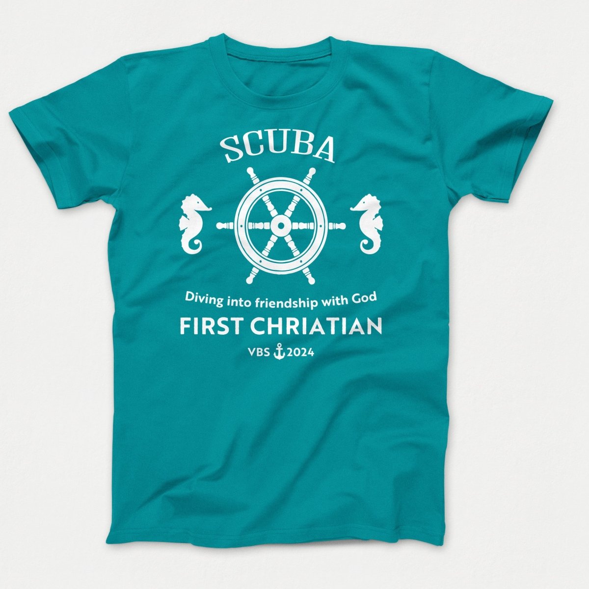 Scuba VBS Shirts - Seahorse - Youth T-shirts Bright Aqua - Polkabean