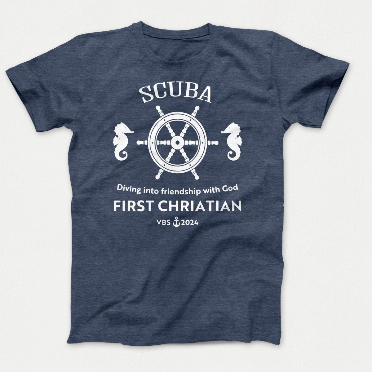 Scuba VBS Shirts - Seahorse - Youth T-shirts Heather Navy - Polkabean