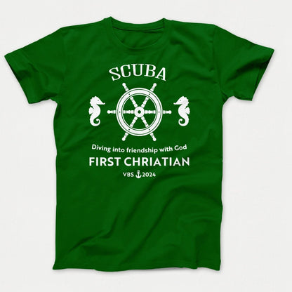 Scuba VBS Shirts - Seahorse - Youth T-shirts Dark Green - Polkabean