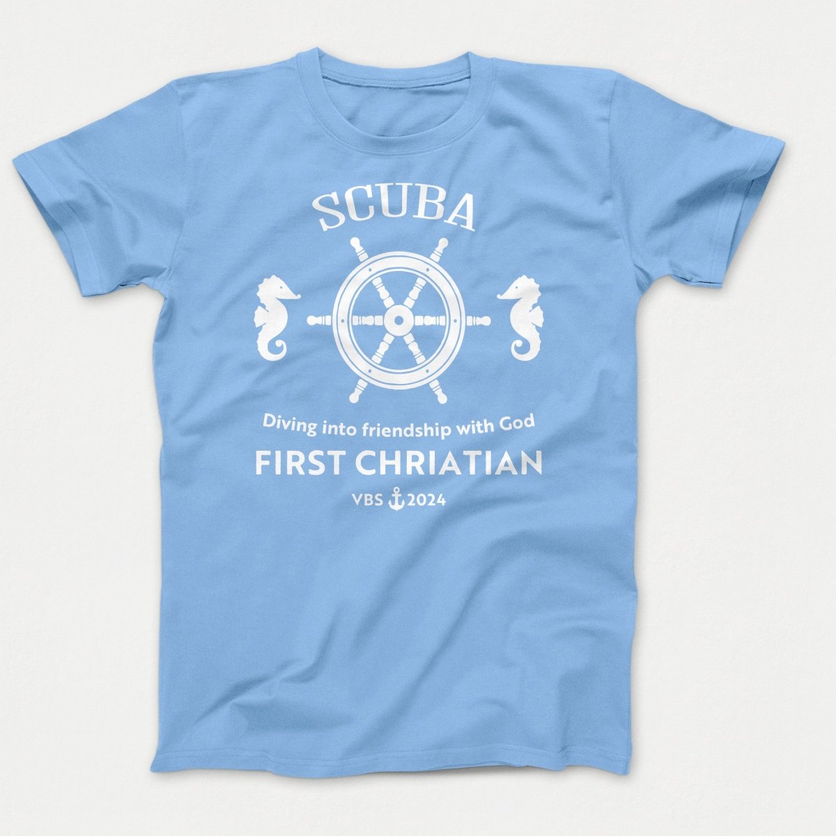 Scuba VBS Shirts - Seahorse - Youth T-shirts Light Blue - Polkabean