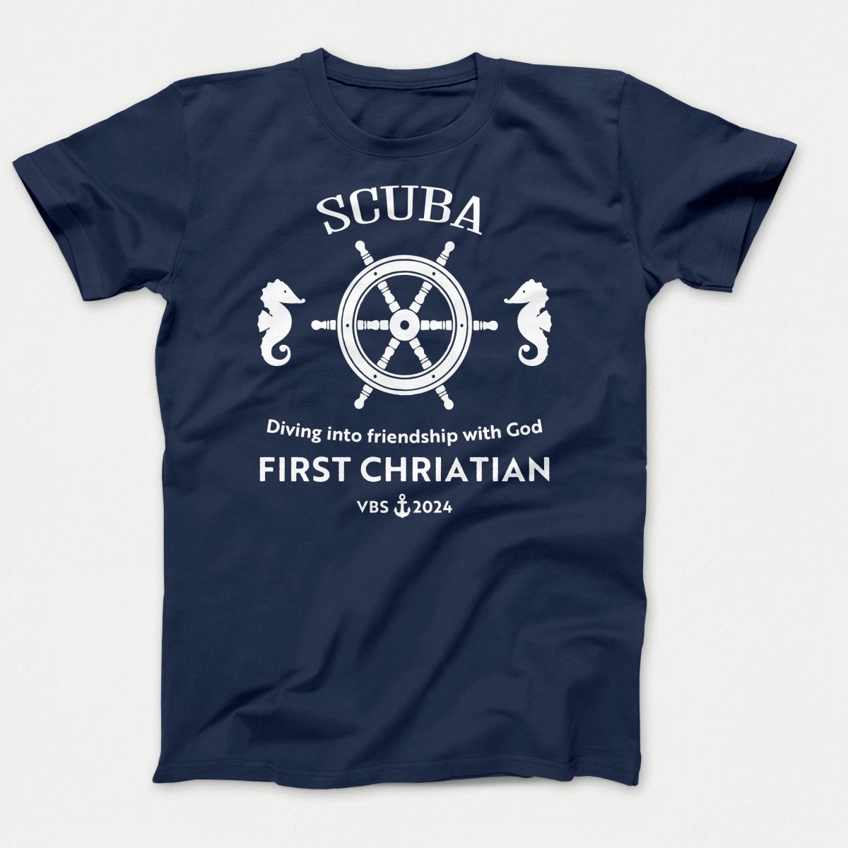 Scuba VBS Shirts - Seahorse - Youth T-shirts Navy - Polkabean