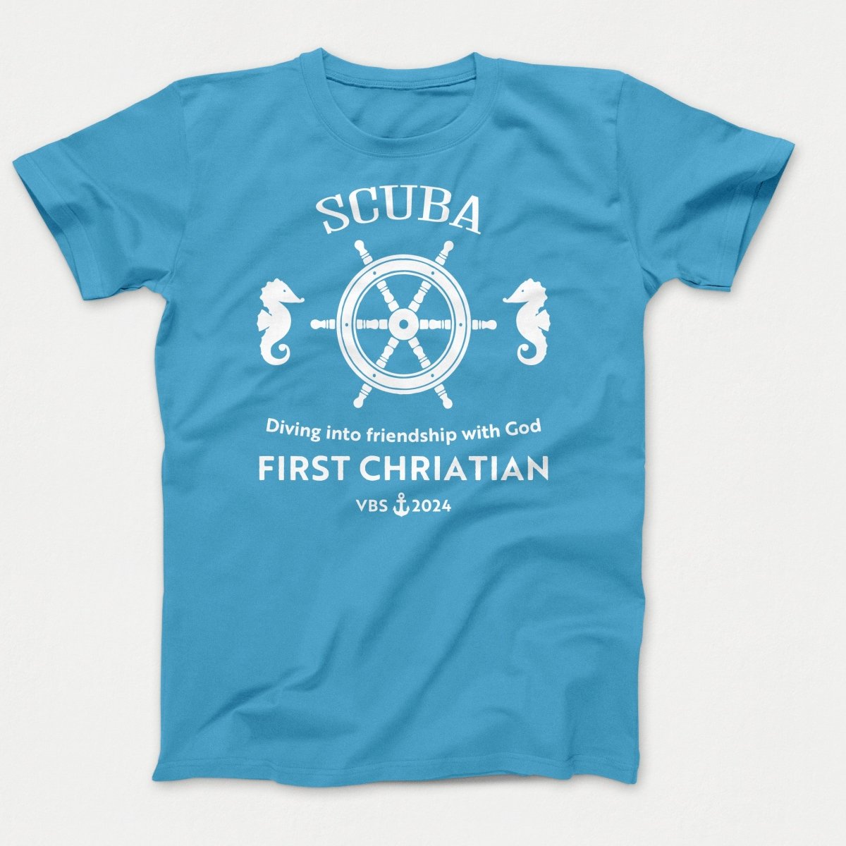 Scuba VBS Shirts - Seahorse - Youth T-shirts Aquatic Blue - Polkabean