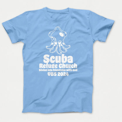 Scuba VBS Shirts - Squid - Youth T-shirts Light Blue - Polkabean
