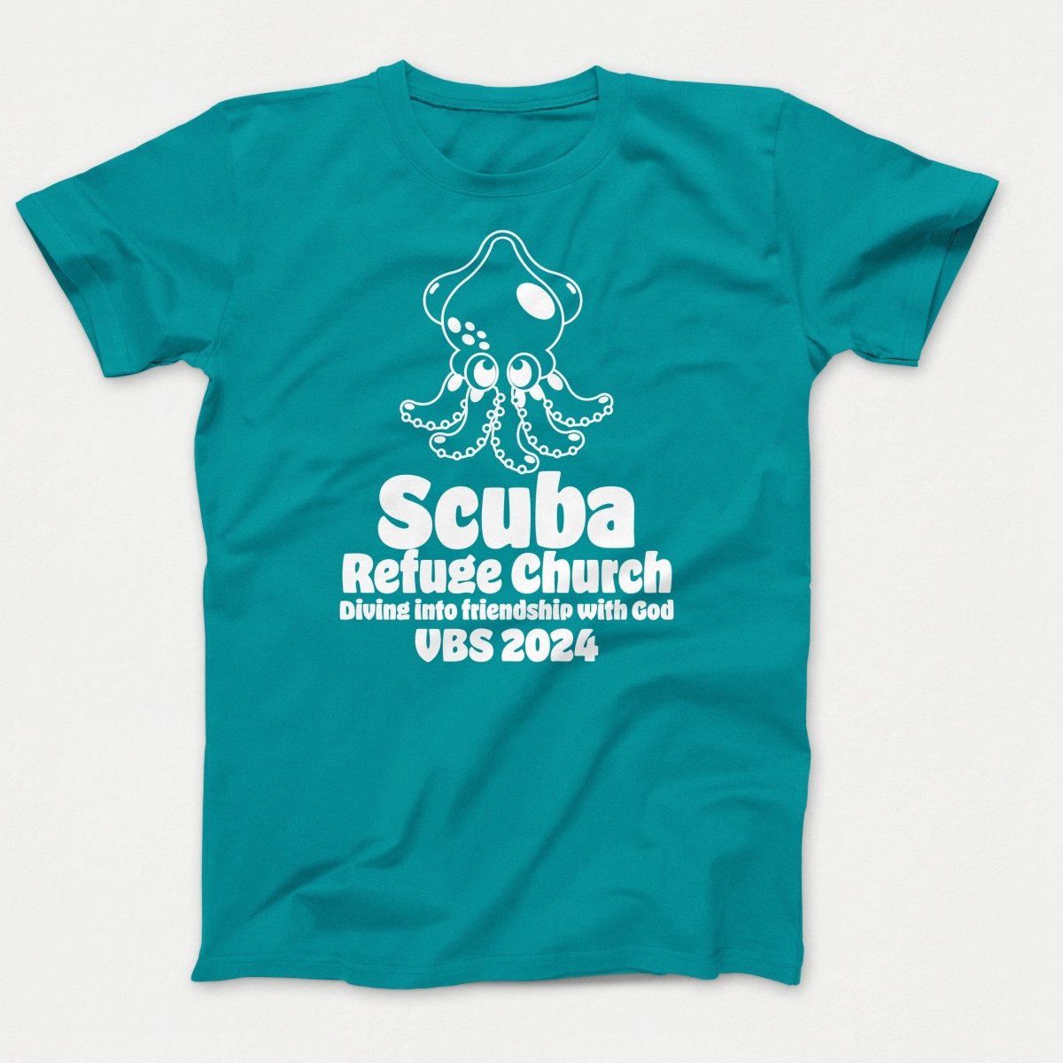 Scuba VBS Shirts - Squid - Youth T-shirts Bright Aqua - Polkabean