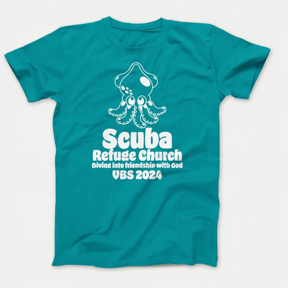 Scuba VBS Shirts - Squid - Youth T-shirts Bright Aqua - Polkabean