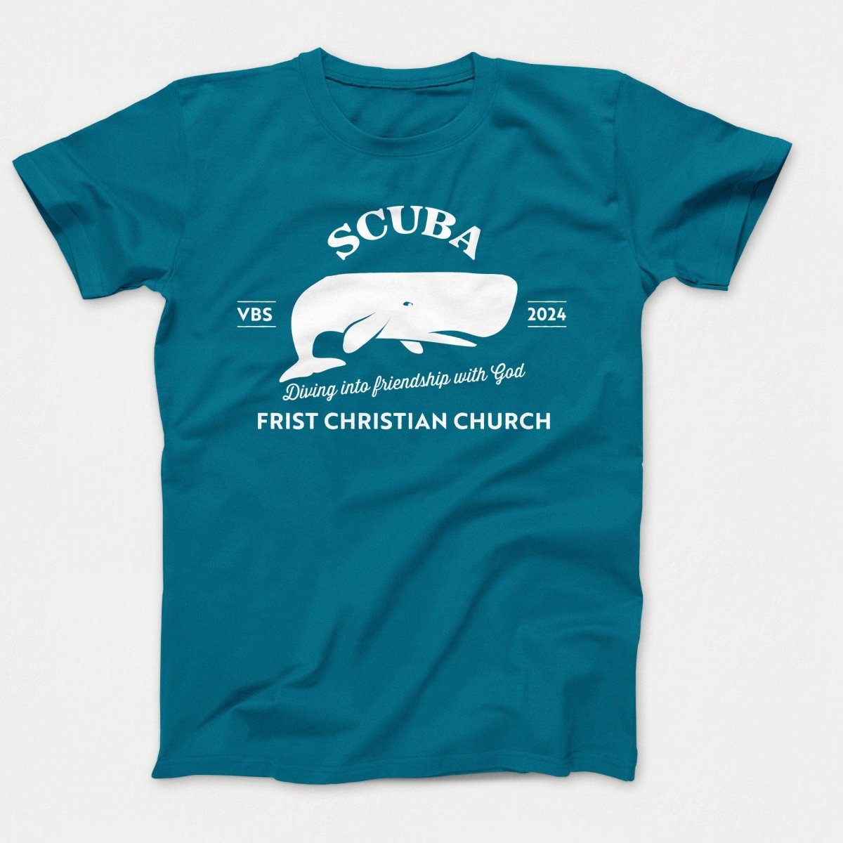 Scuba VBS Shirts - Whale - Adult T-shirts Teal - Polkabean