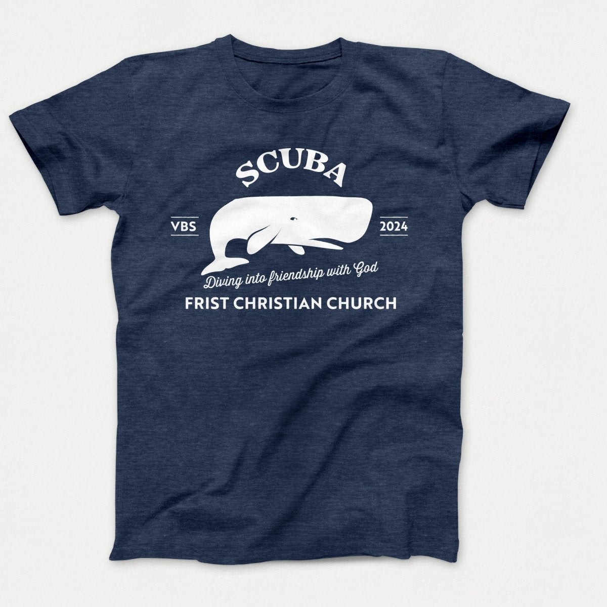 Scuba VBS Shirts - Whale - Adult T-shirts Heather Navy - Polkabean