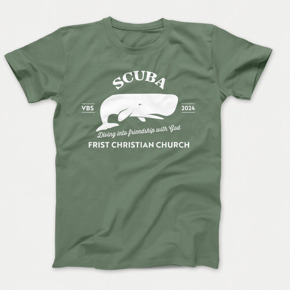 Scuba VBS Shirts - Whale - Adult T-shirts Laurel Green - Polkabean
