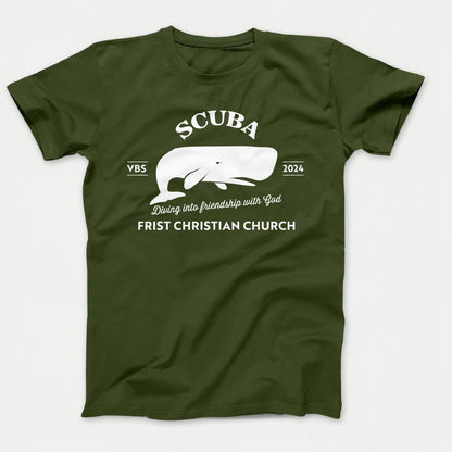 Scuba VBS Shirts - Whale - Adult T-shirts Olive - Polkabean