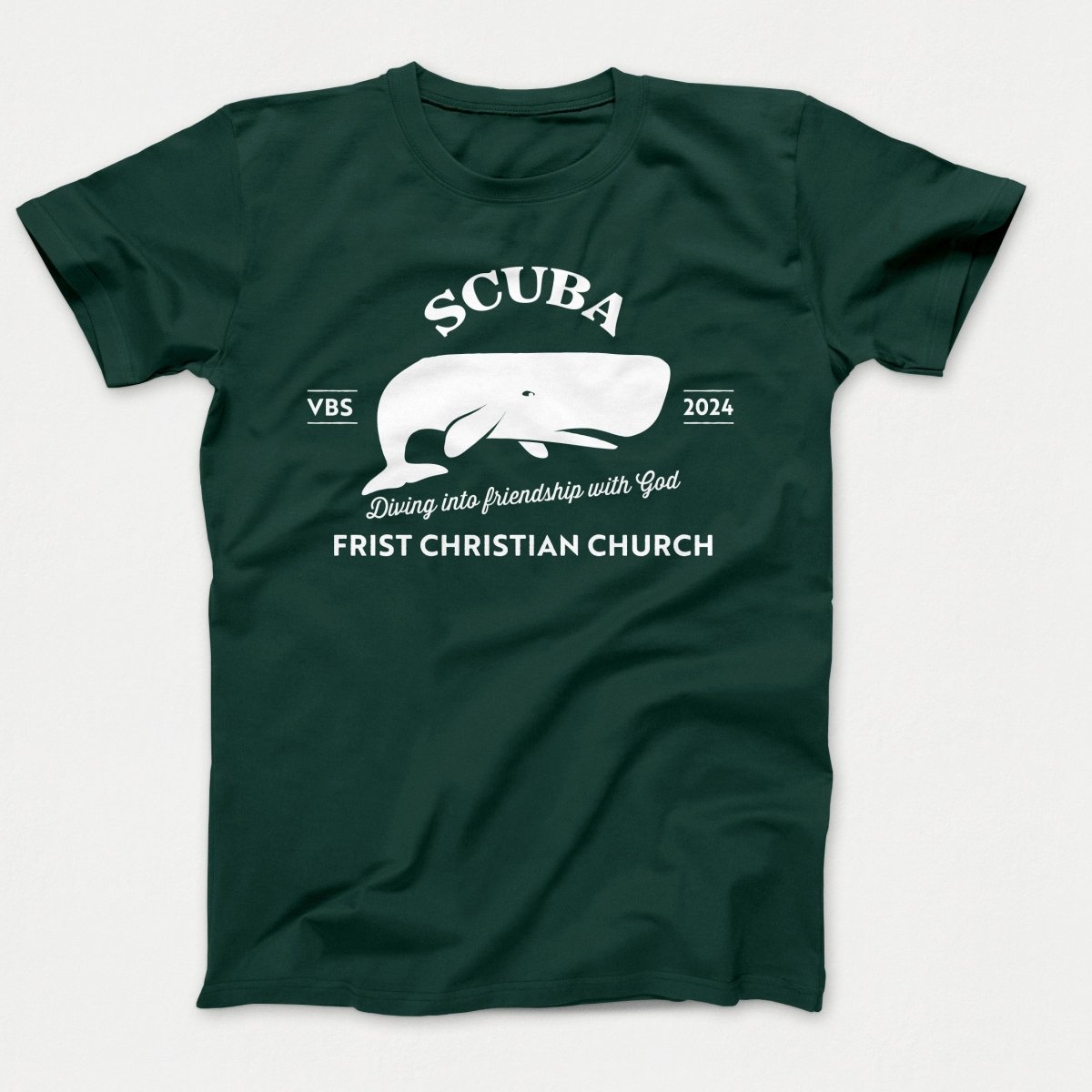 Scuba VBS Shirts - Whale - Adult T-shirts Dark Green - Polkabean