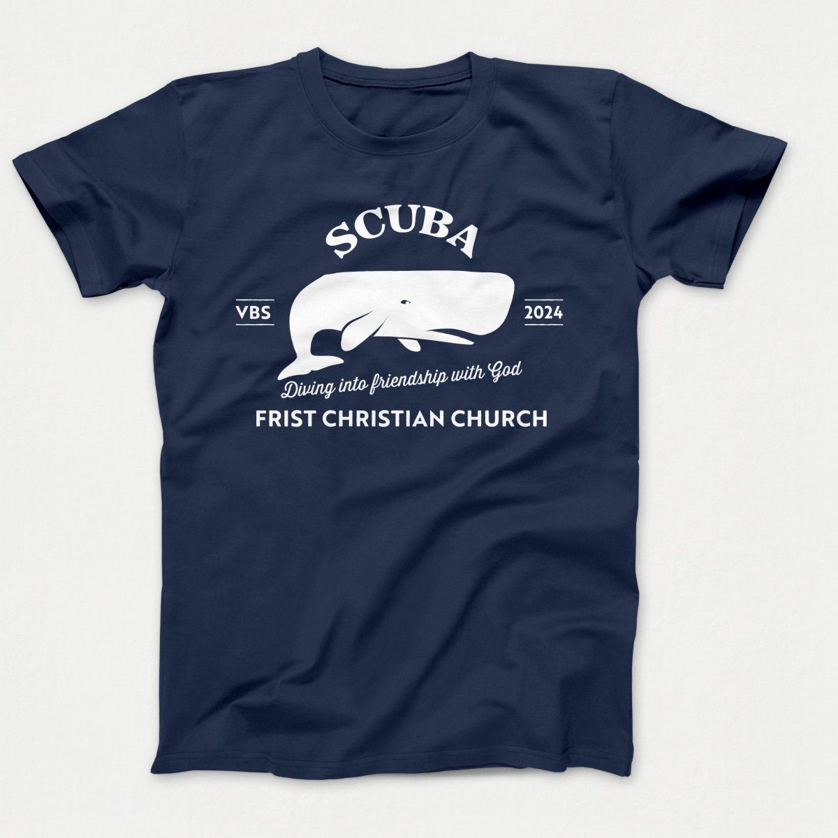 Scuba VBS Shirts - Whale - Adult T-shirts Navy - Polkabean