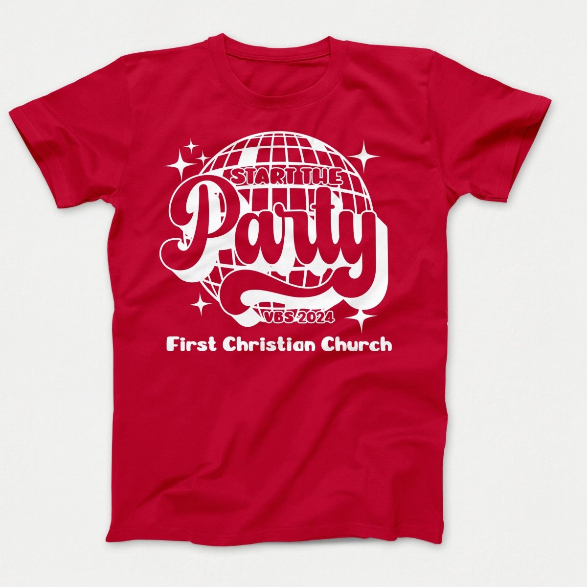 Start the Party VBS Shirts - Adult Sizes Red - Polkabean