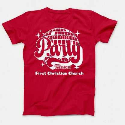Start the Party VBS Shirts - Adult Sizes Red - Polkabean