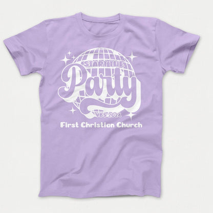Start the Party VBS Shirts - Adult Sizes Lavender - Polkabean