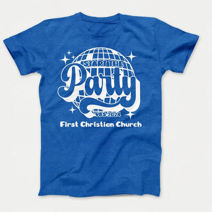 Start the Party VBS Shirts - Adult Sizes Heather Royal - Polkabean