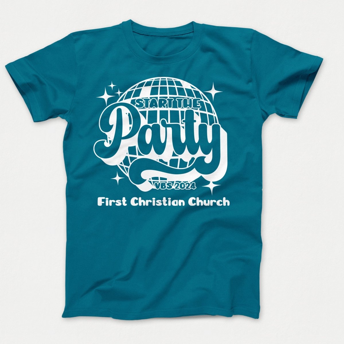 Start the Party VBS Shirts - Adult Sizes Teal - Polkabean