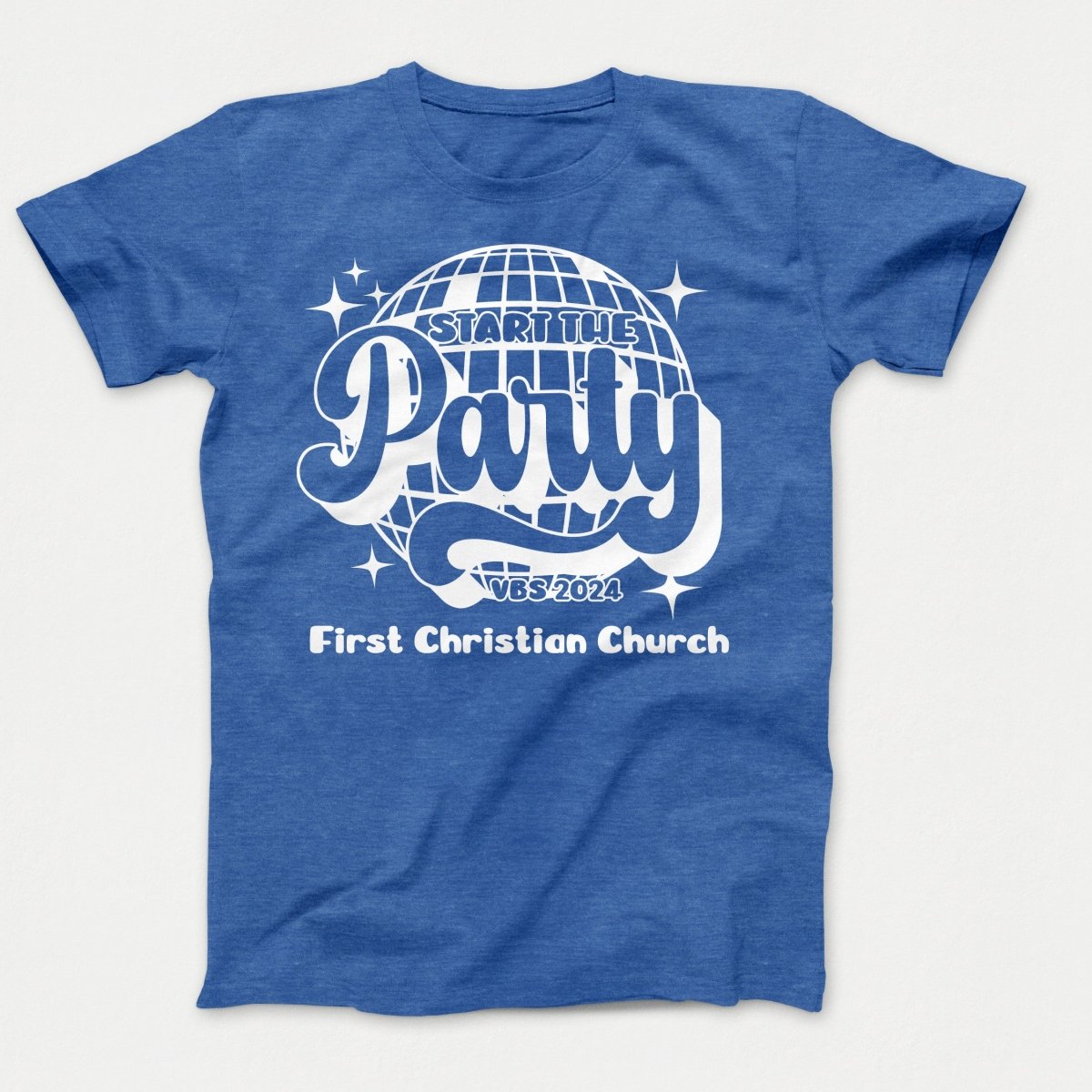 Start The Party VBS Shirts - Youth Heather Royal - Polkabean