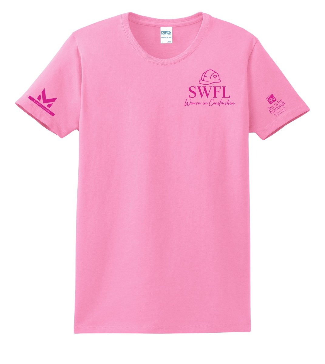 SWFL Women in Construction - Candy Pink and Lavender Ladies Cut Candy Pink - Polkabean