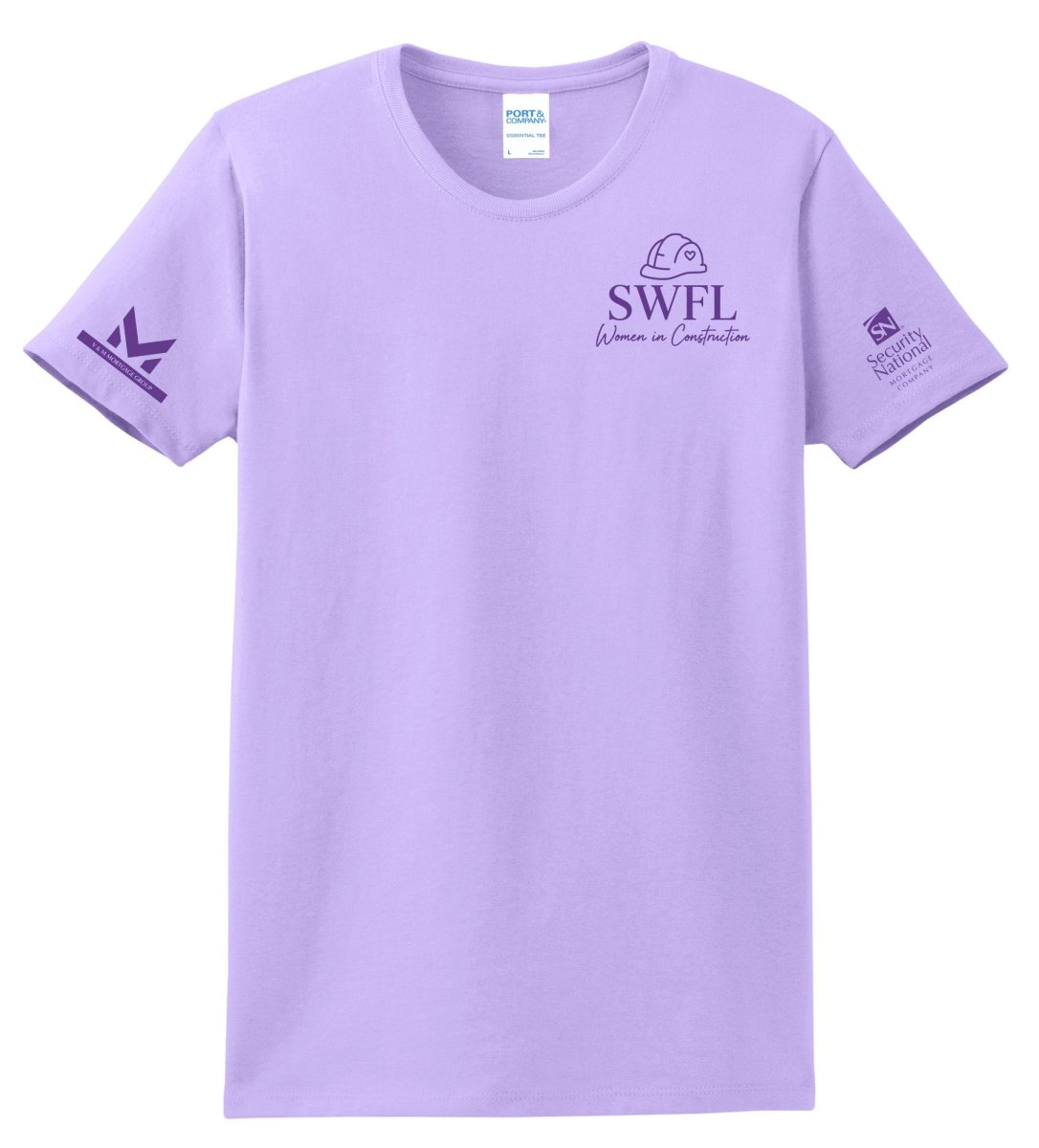SWFL Women in Construction - Candy Pink and Lavender Ladies Cut Lavender - Polkabean