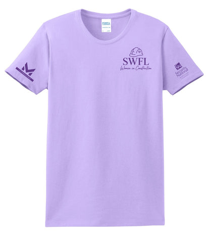 SWFL Women in Construction - Candy Pink and Lavender Ladies Cut Lavender - Polkabean