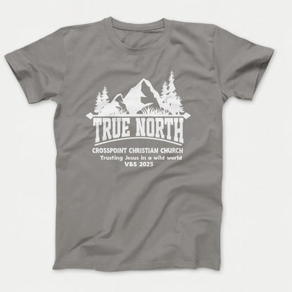True North VBS Shirts - Mountain and Trees - Adult T-shirts Medium Grey - Polkabean