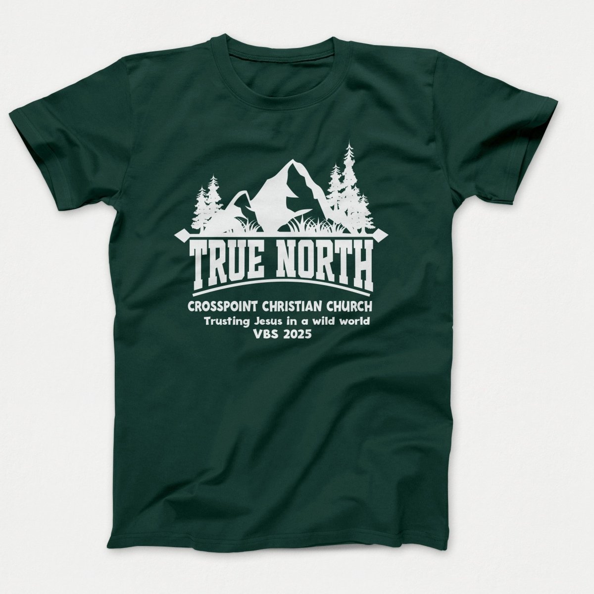 True North VBS Shirts - Mountain and Trees - Adult T-shirts Dark Green - Polkabean