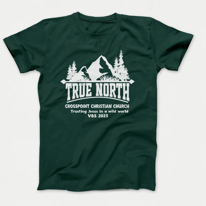 True North VBS Shirts - Mountain and Trees - Adult T-shirts Dark Green - Polkabean