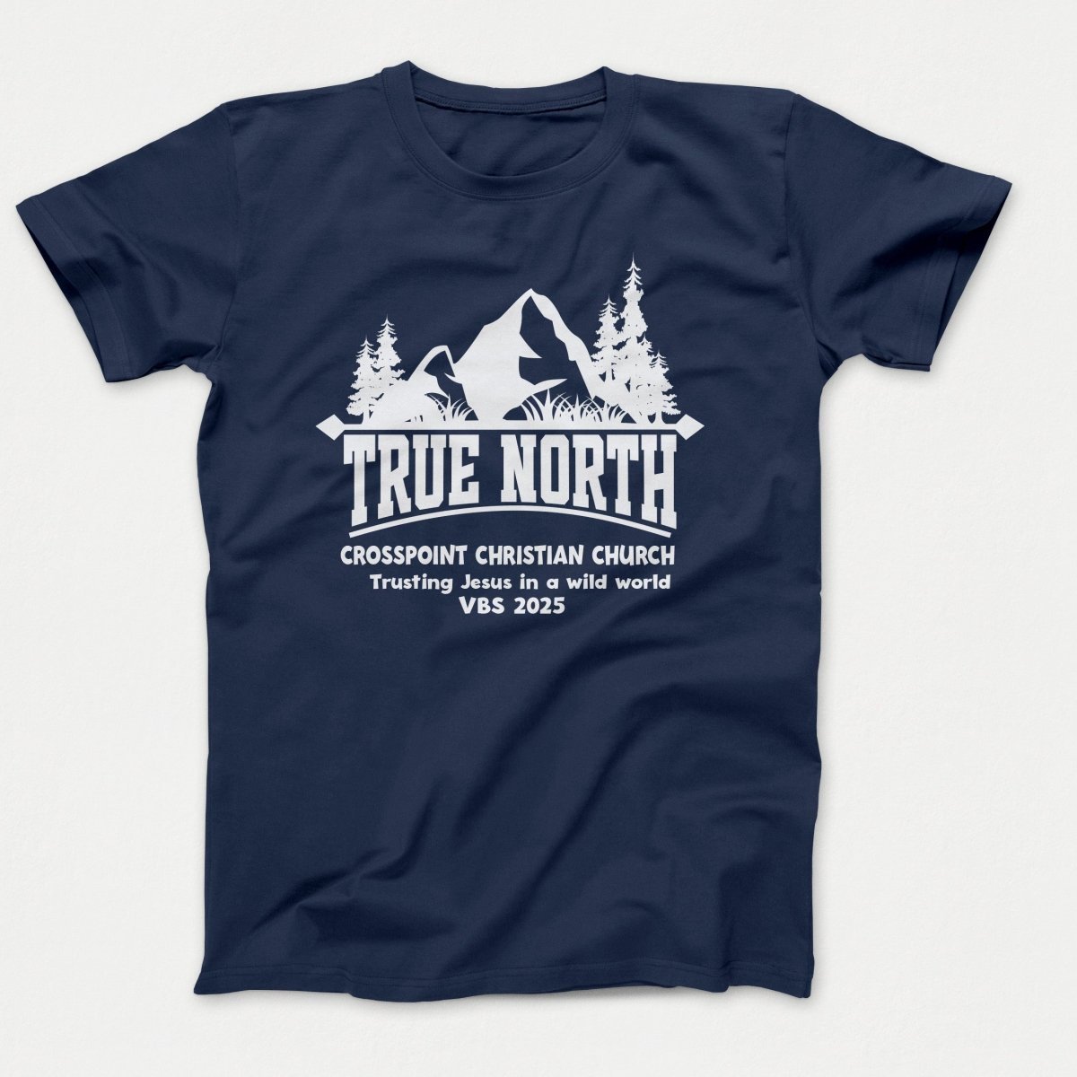 True North VBS Shirts - Mountain and Trees - Adult T-shirts Navy - Polkabean