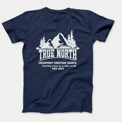 True North VBS Shirts - Mountain and Trees - Adult T-shirts Navy - Polkabean