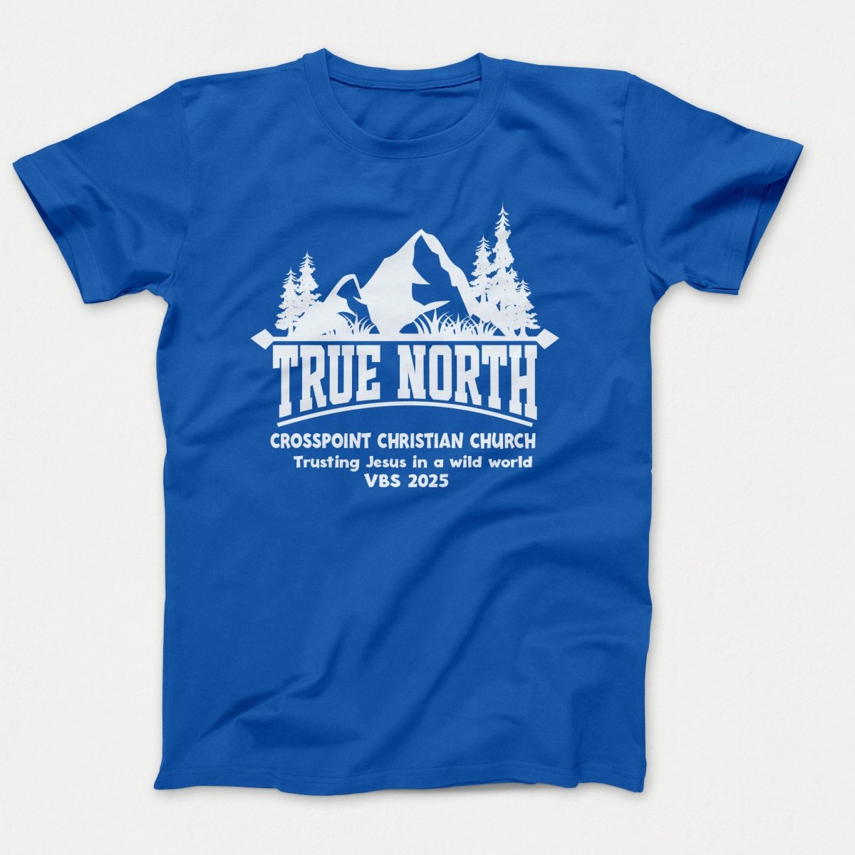 True North VBS Shirts - Mountain and Trees - Adult T-shirts Royal Blue - Polkabean