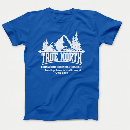True North VBS Shirts - Mountain and Trees - Adult T-shirts Royal Blue - Polkabean