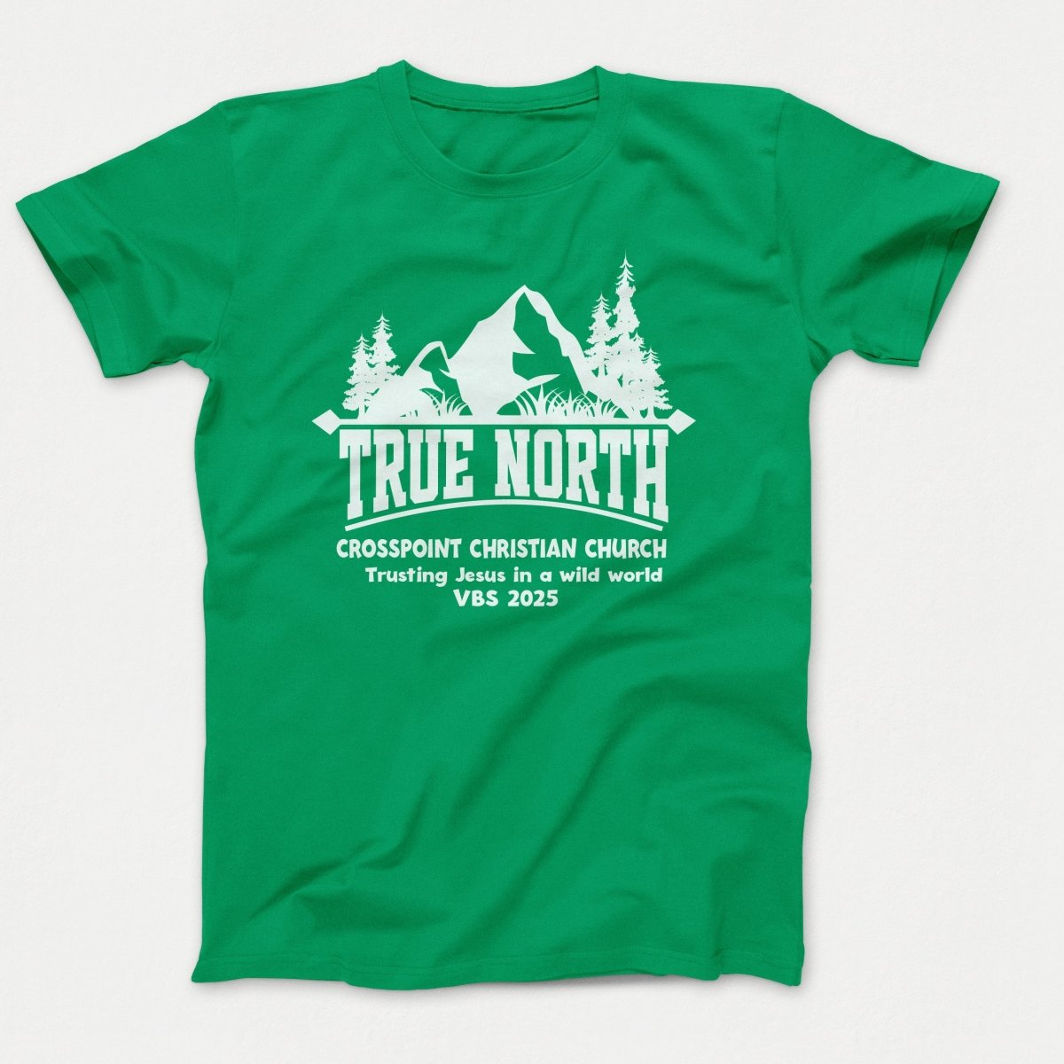 True North VBS Shirts - Mountain and Trees - Adult T-shirts Kelly - Polkabean