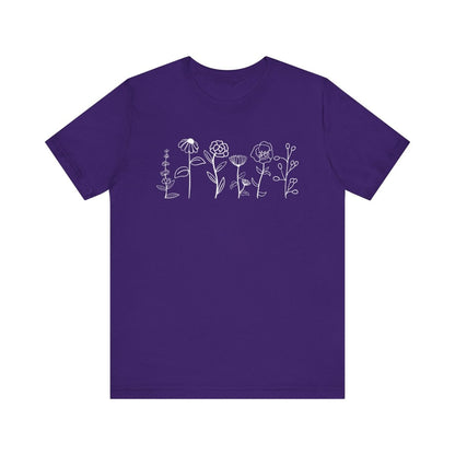 Wild Flowers Shirt, Wildflower Tshirt, Floral Shirt, Botanical Shirt, Flower Shirt, Nature Lover Shirt, Ladies Shirt, Womens Tee, Flower Tee S - Polkabean