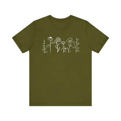 Wild Flowers Shirt, Wildflower Tshirt, Floral Shirt, Botanical Shirt, Flower Shirt, Nature Lover Shirt, Ladies Shirt, Womens Tee, Flower Tee S - Polkabean