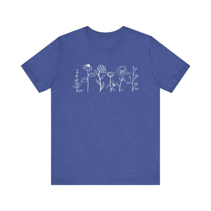 Wild Flowers Shirt, Wildflower Tshirt, Floral Shirt, Botanical Shirt, Flower Shirt, Nature Lover Shirt, Ladies Shirt, Womens Tee, Flower Tee S - Polkabean