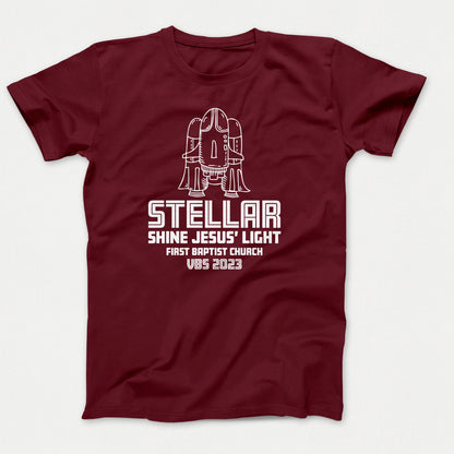 Stellar VBS Shirts Space Ship Athletic Maroon