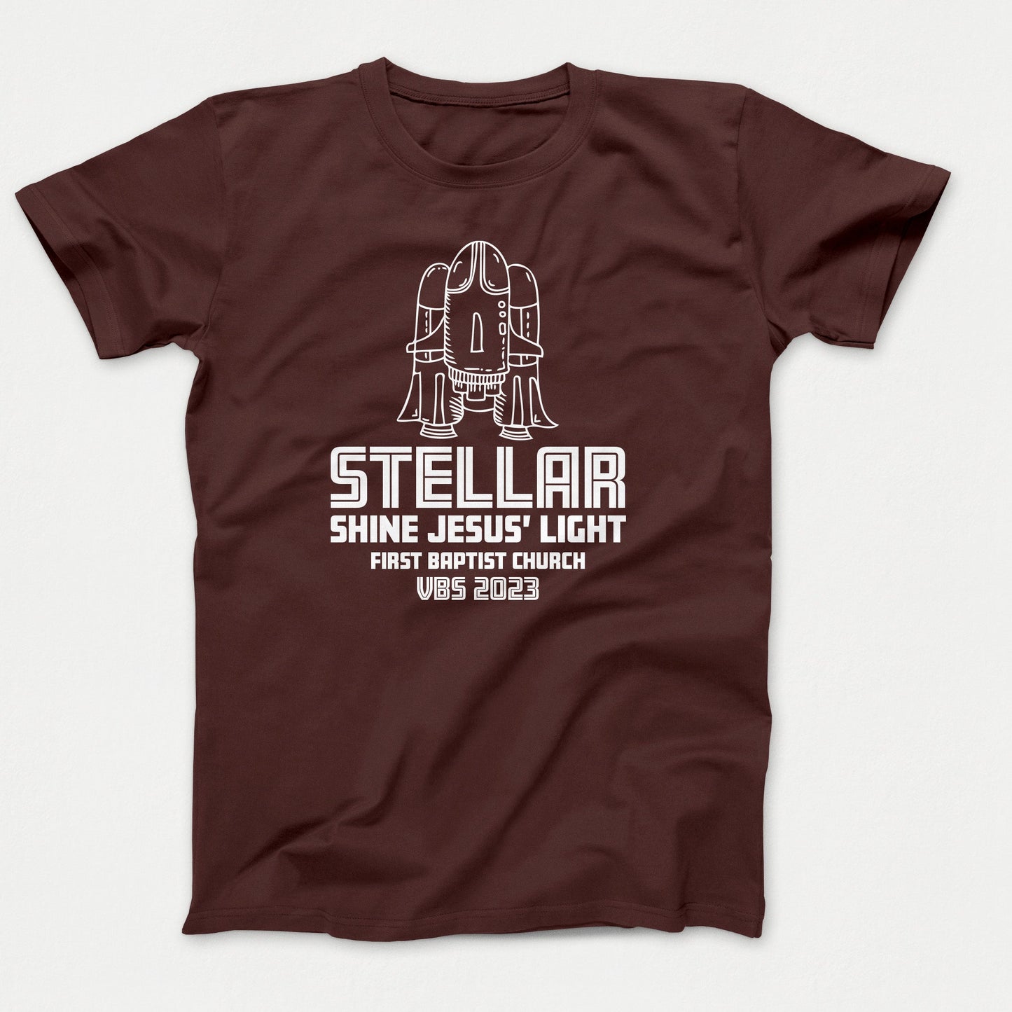 Stellar VBS Shirts Space Ship Dark Chocolate Brown