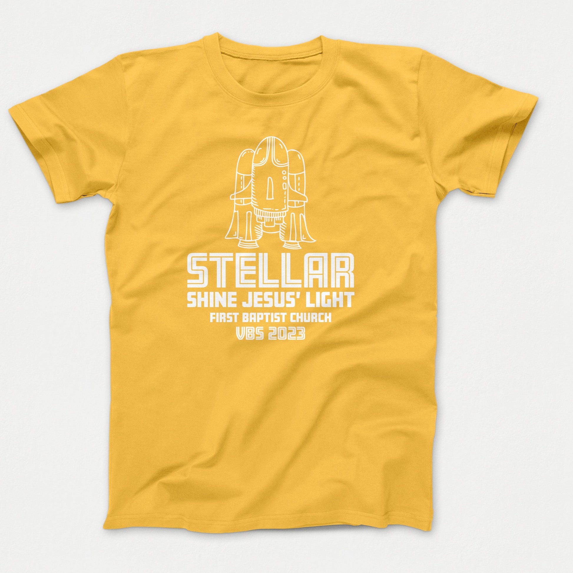 Stellar VBS Shirts Space Ship Gold