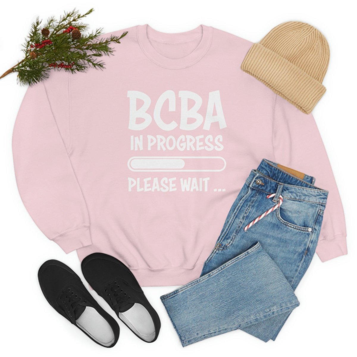 BCBA In Progress ABA Sweatshirt Light Pink - Polkabean