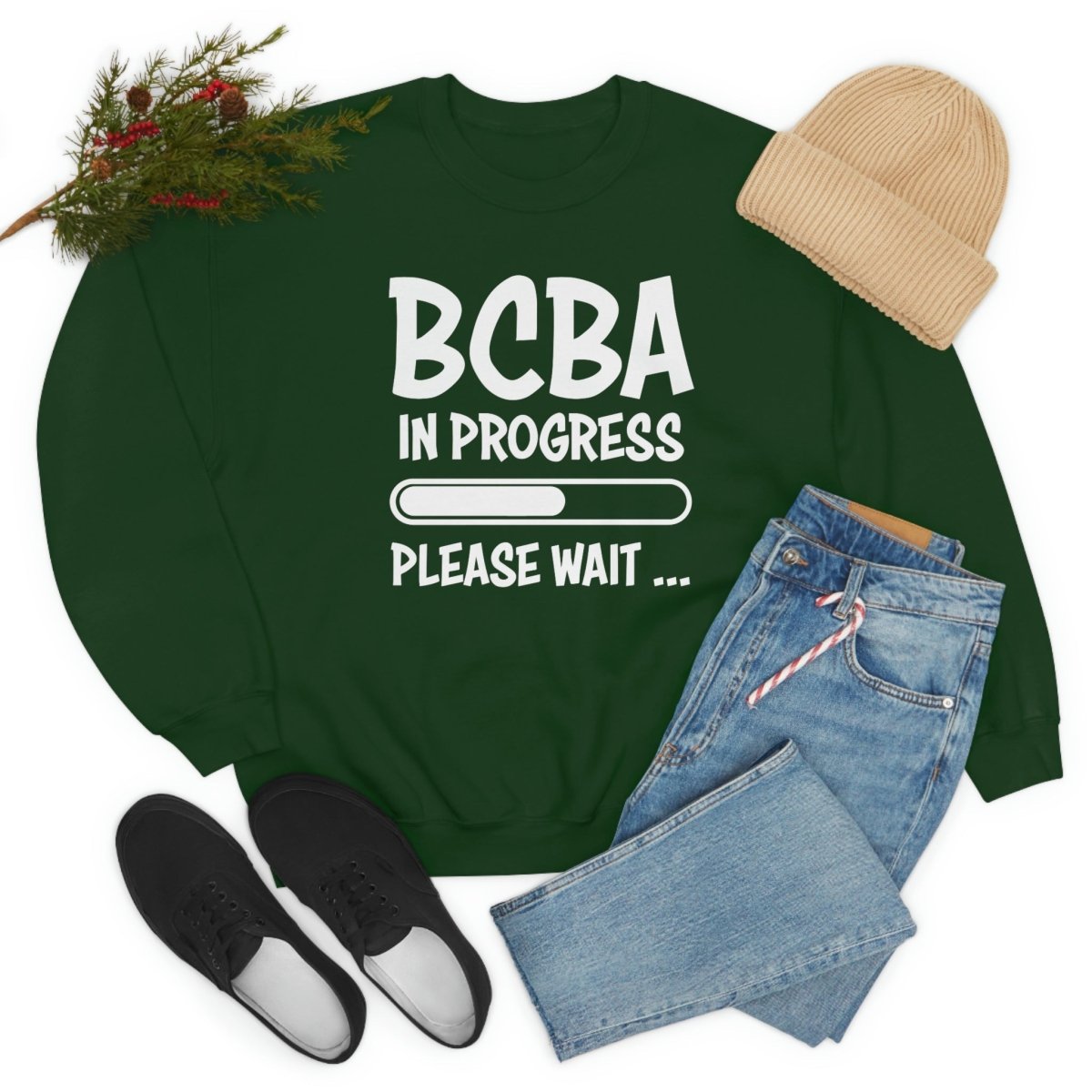 BCBA In Progress ABA Sweatshirt Forest Green - Polkabean