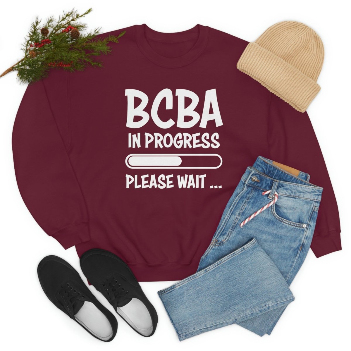 BCBA In Progress ABA Sweatshirt Maroon - Polkabean