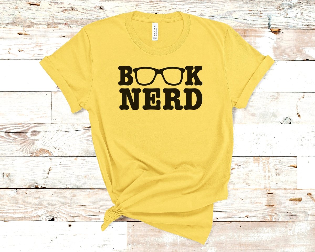 Book Nerd T-shirt Yellow - Polkabean