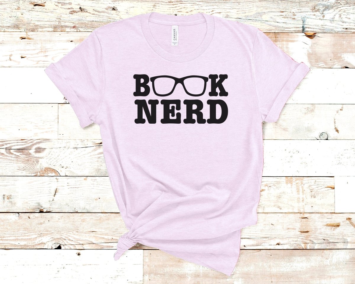 Book Nerd T-shirt Heather Raspberry - Polkabean