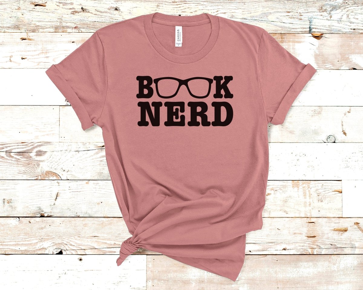 Book Nerd T-shirt Mauve - Polkabean