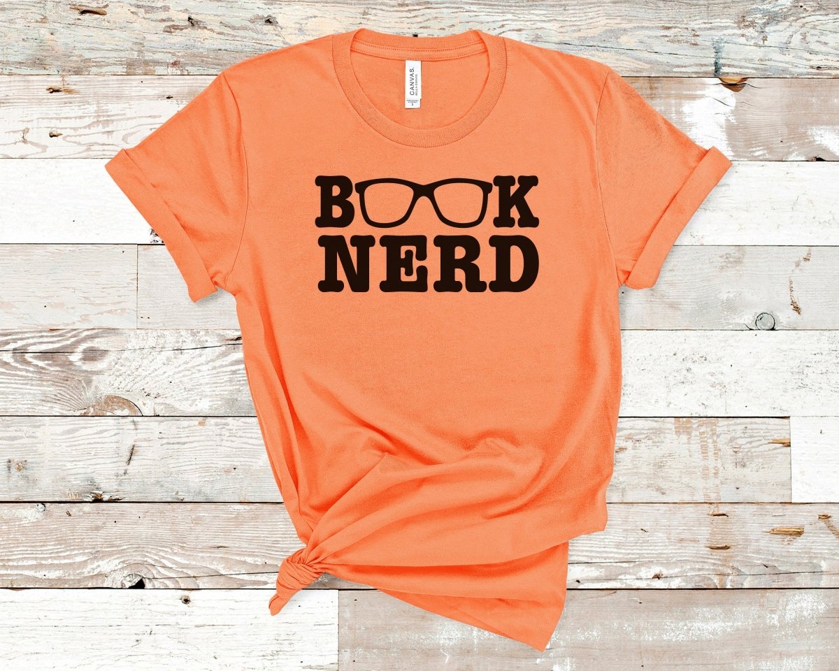 Book Nerd T-shirt Coral - Polkabean