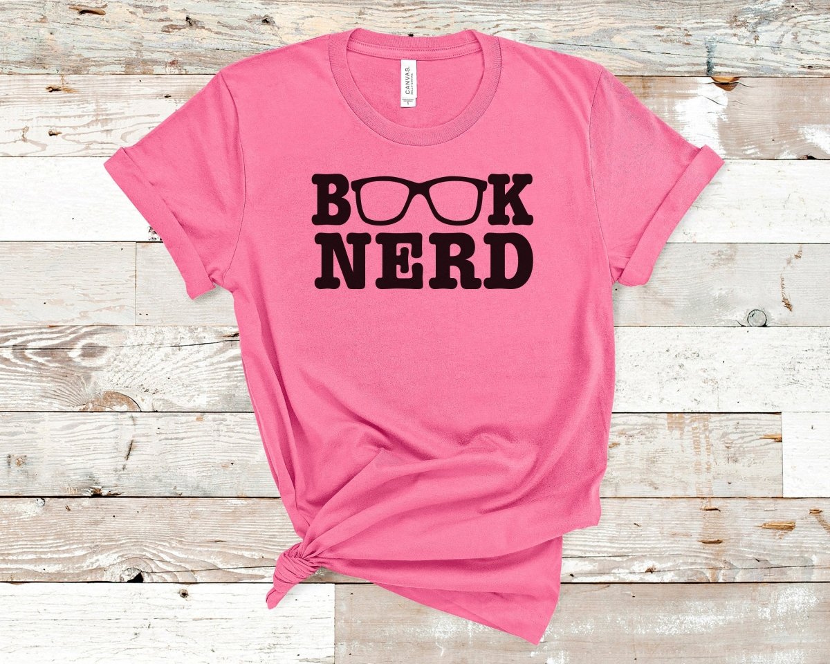 Book Nerd T-shirt Charity Pink - Polkabean
